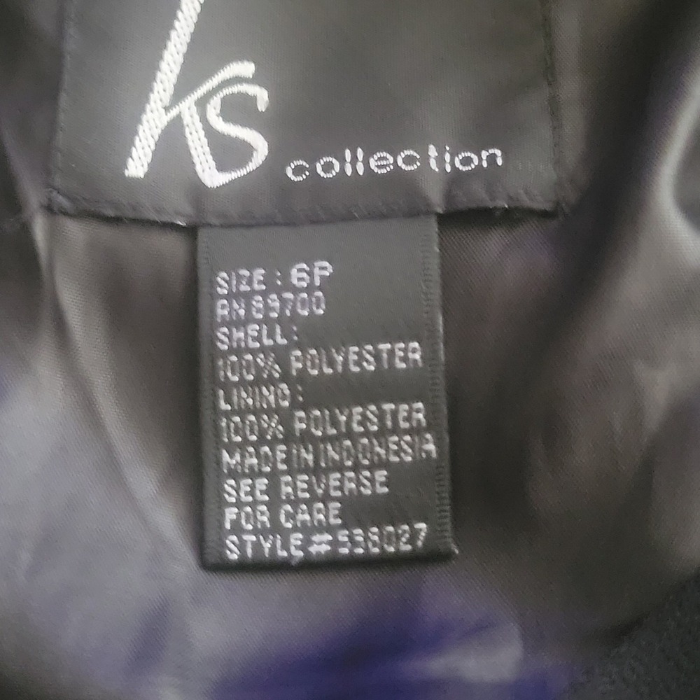 KS Little Black Dress Size 6P Sleeveless Lined Knee Back Zipper Ruffle Goth Y2k - Picture 3 of 8